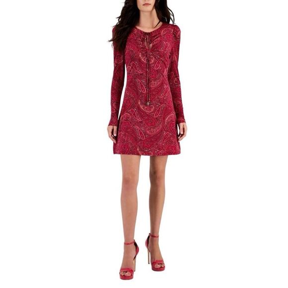 NWT RACHEL Rachel Roy Berry Paisley Print Mini Dress - Picture 1 of 8